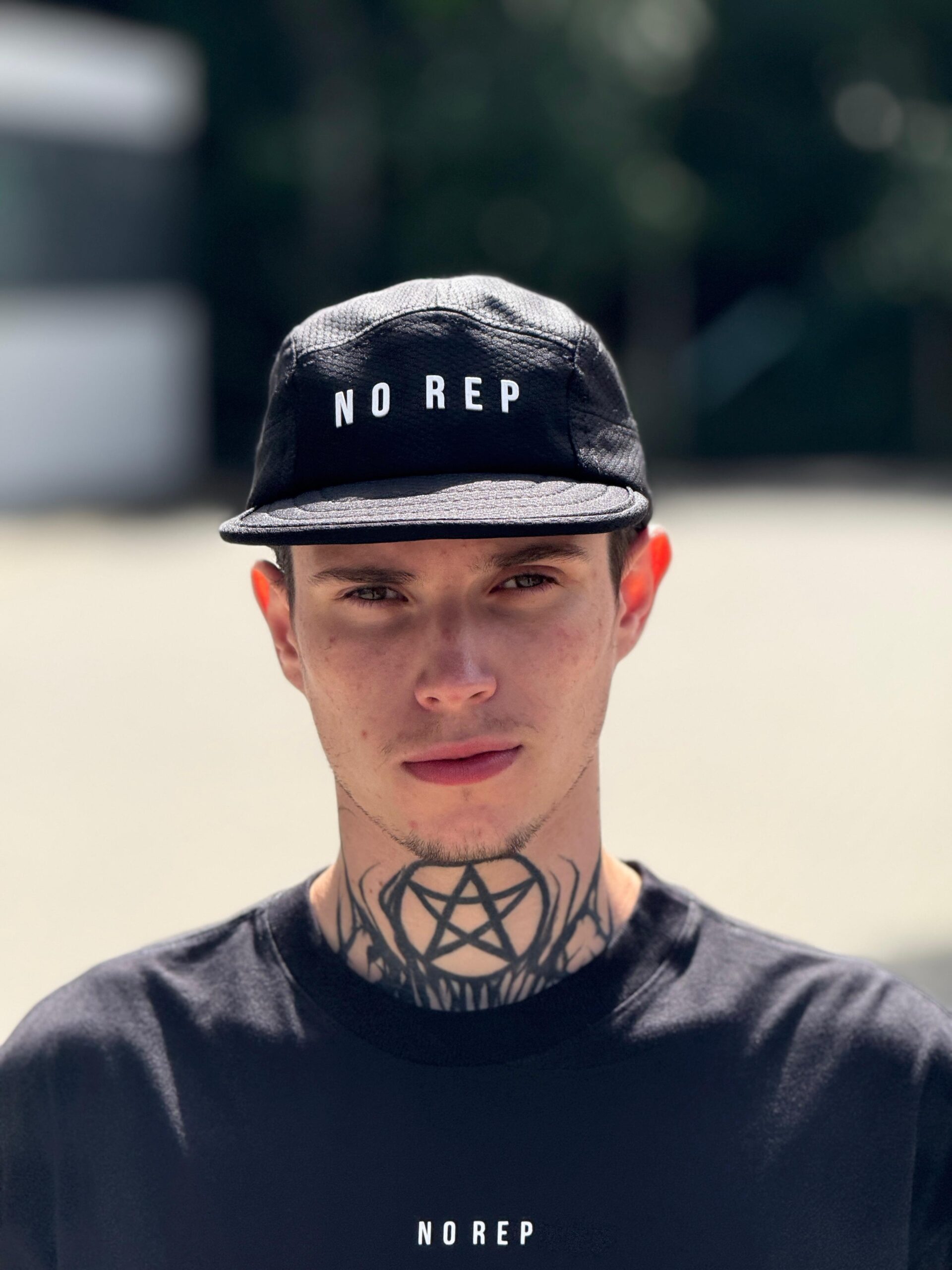 Boné Five Panel Preto C/ Escrita Branca