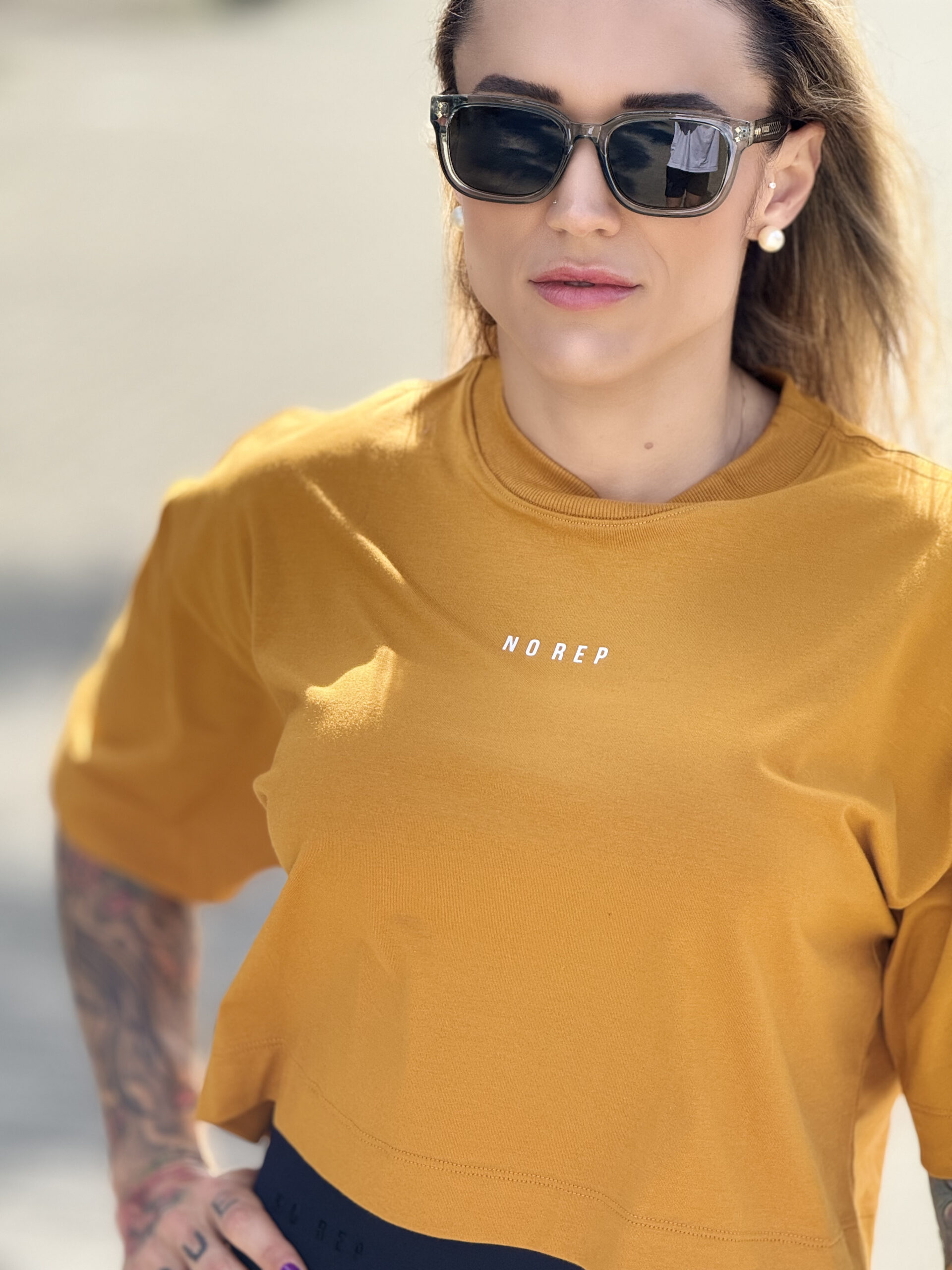Cropped Oversize Amarelo Ocre Basic