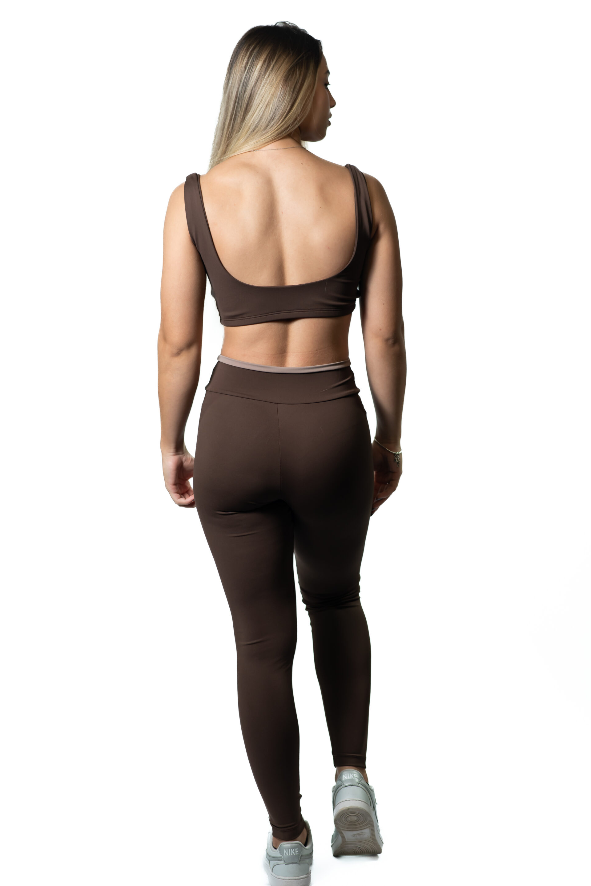 Calça Bicolor Line Deep Brown c/ Bege - Image 3