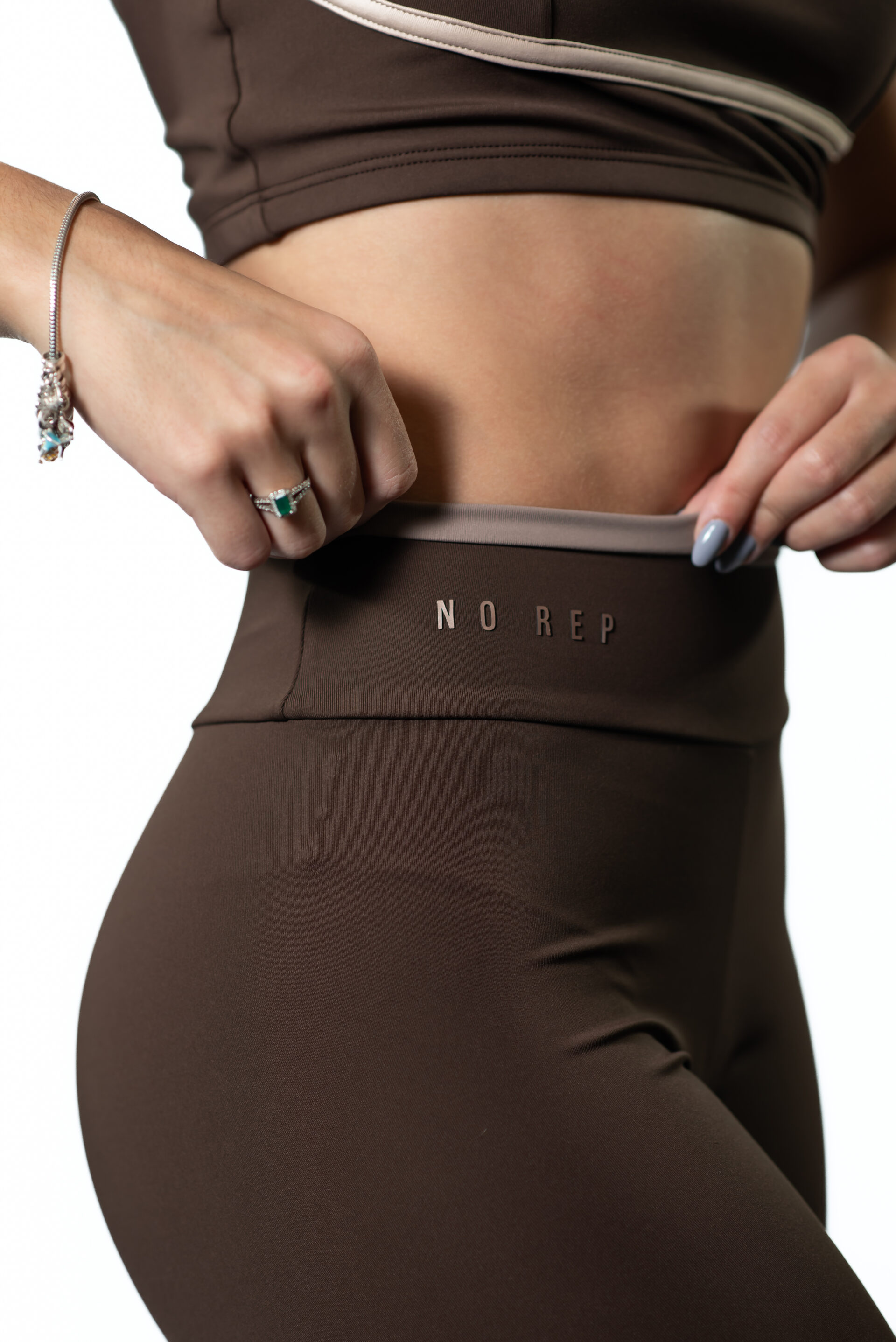 Calça Bicolor Line Deep Brown c/ Bege