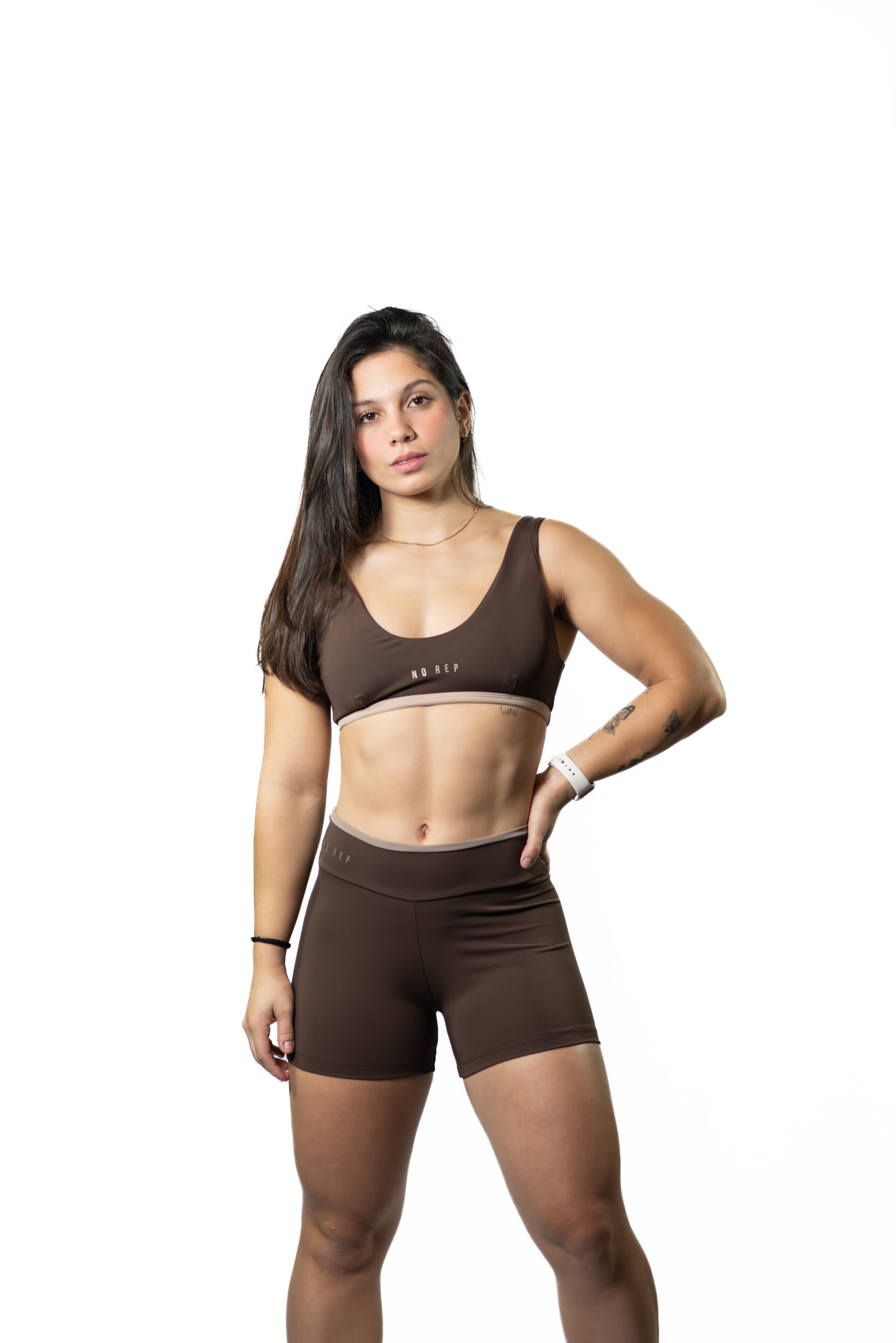 Top Tank Deep Brown Cós Bege - Image 3