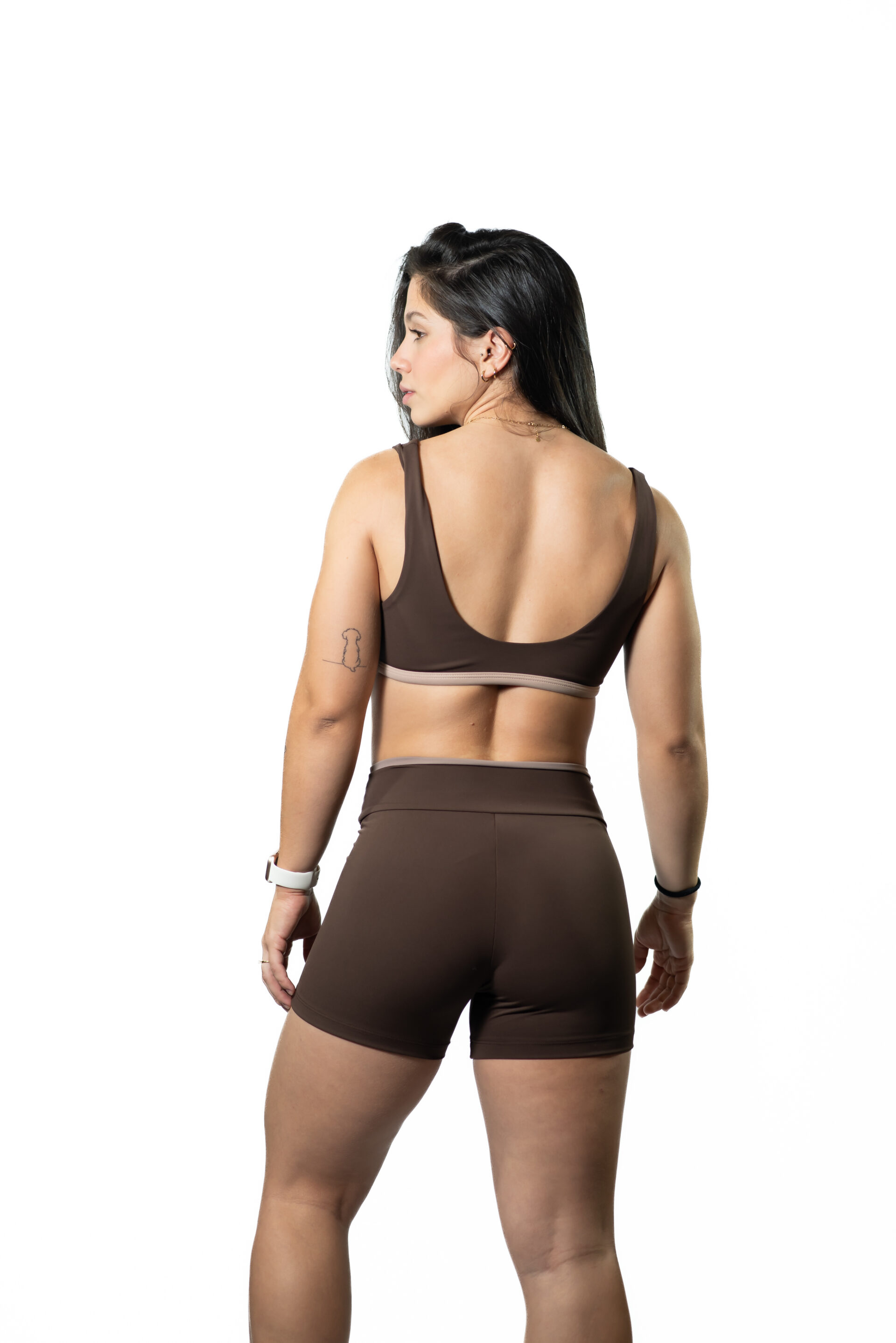 Top Tank Deep Brown Cós Bege - Image 4