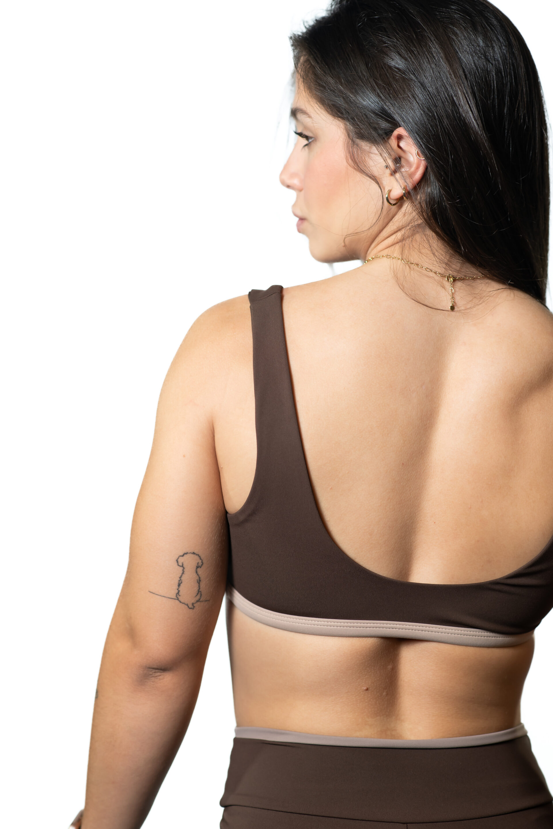 Top Tank Deep Brown Cós Bege - Image 2