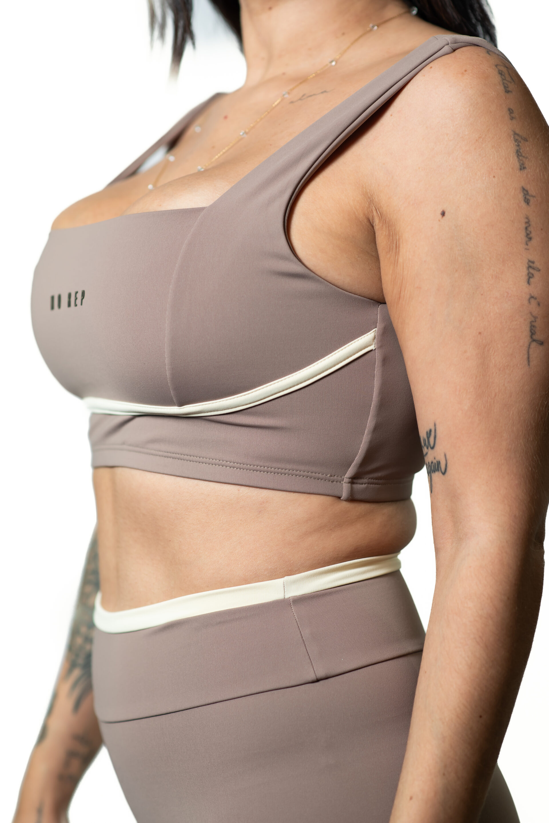 Top Corset Dusty Beige c/ Off White