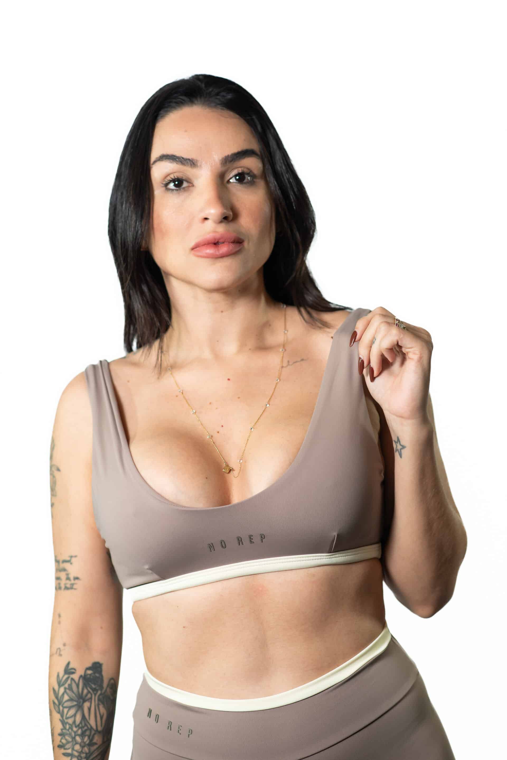 Top Tank Dusty Beige Cós Off White