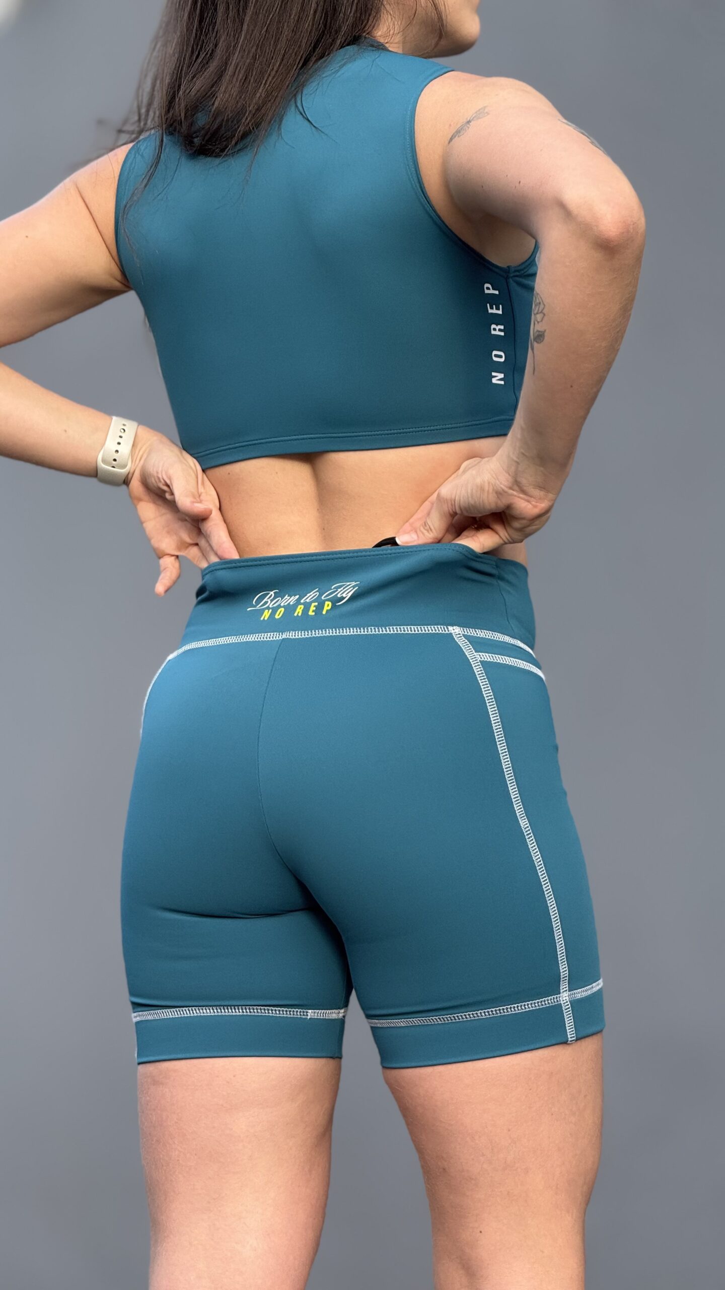 Short Fly Deep Teal c/ Branco - Image 2