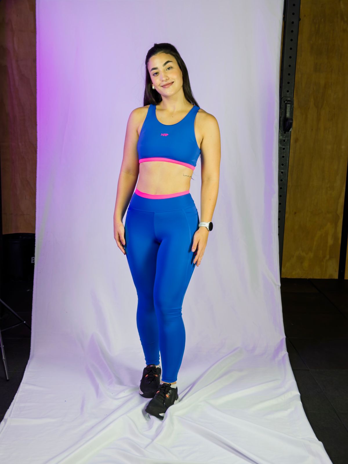 Calça Fly Bicolor Line Dazz Blue c/ Rosa Neon - Image 3