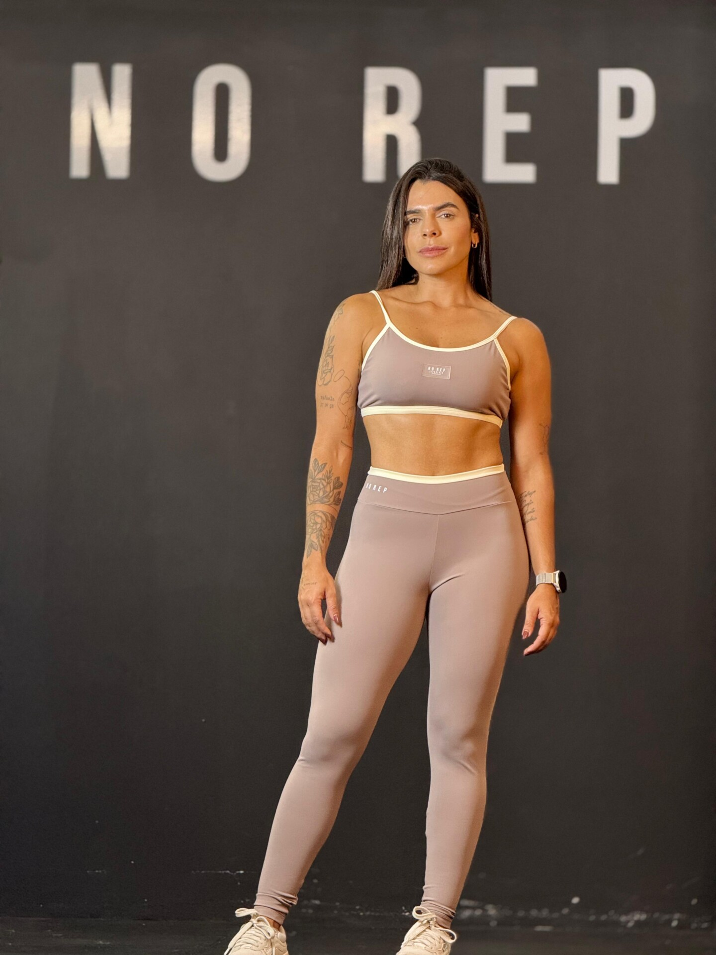 Calça Bicolor Line Dusty Beige c/ Off White - Image 2