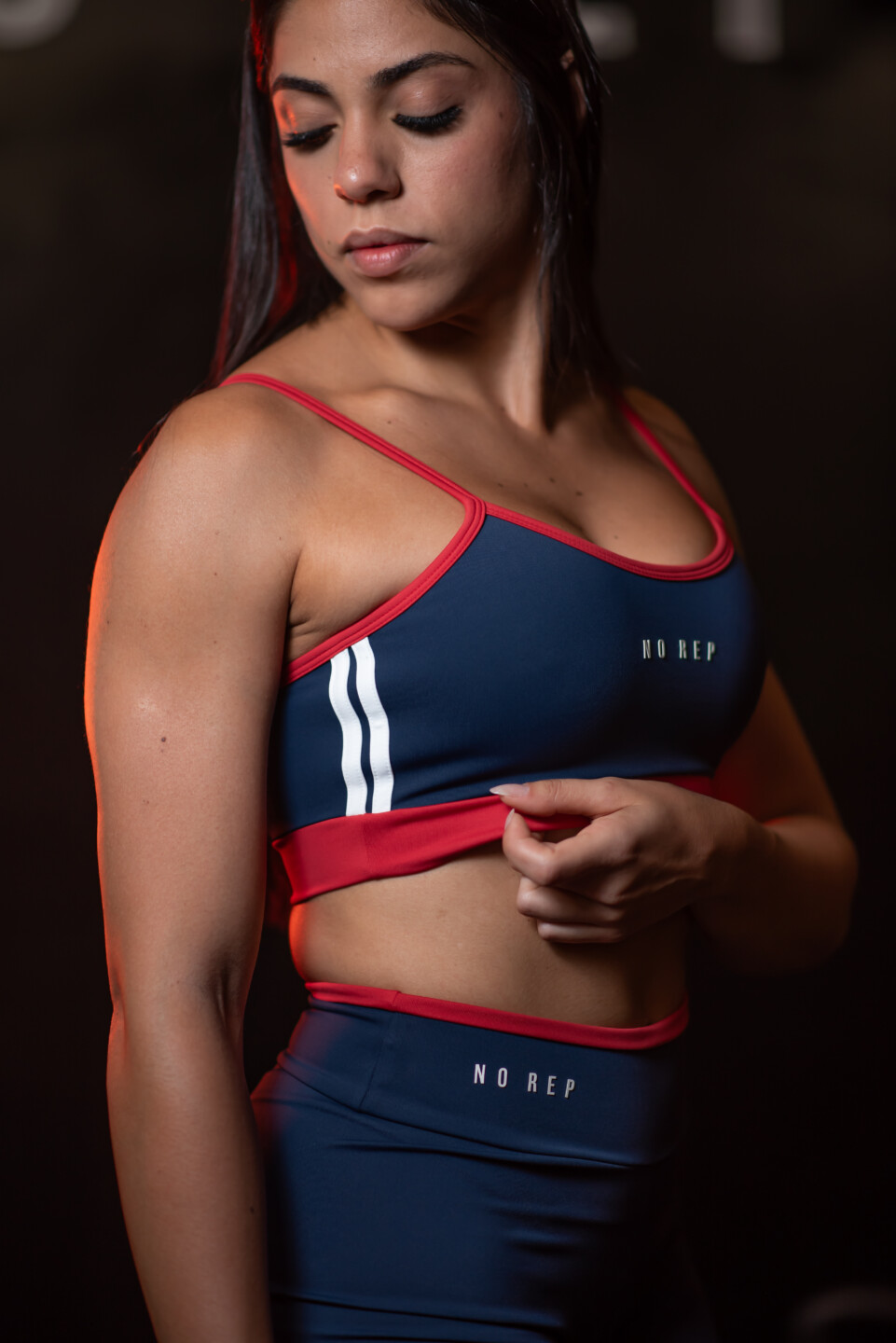 Top Básico Vermelho Navy