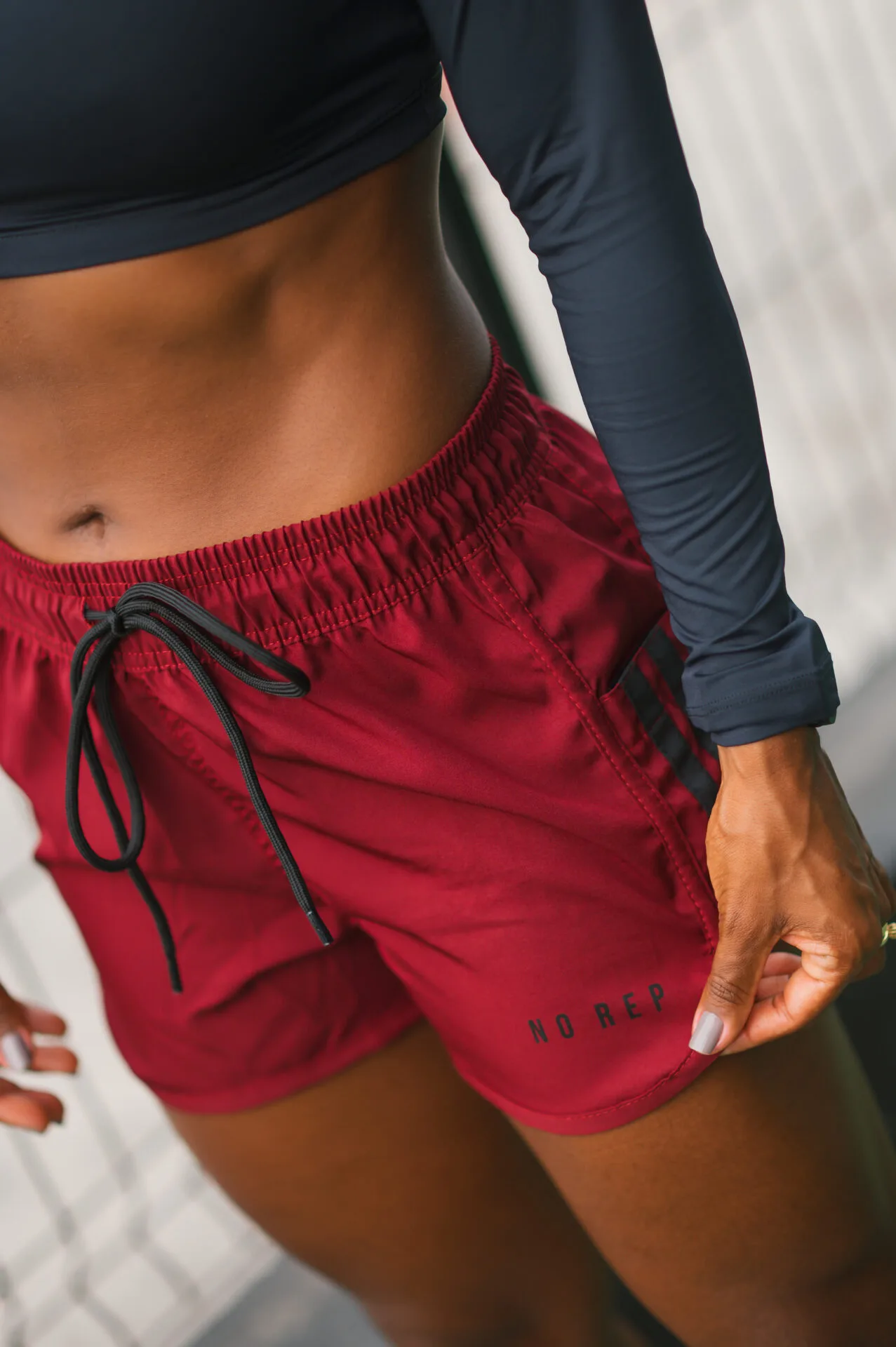 Short Run Deep Red c/ Listras Pretas